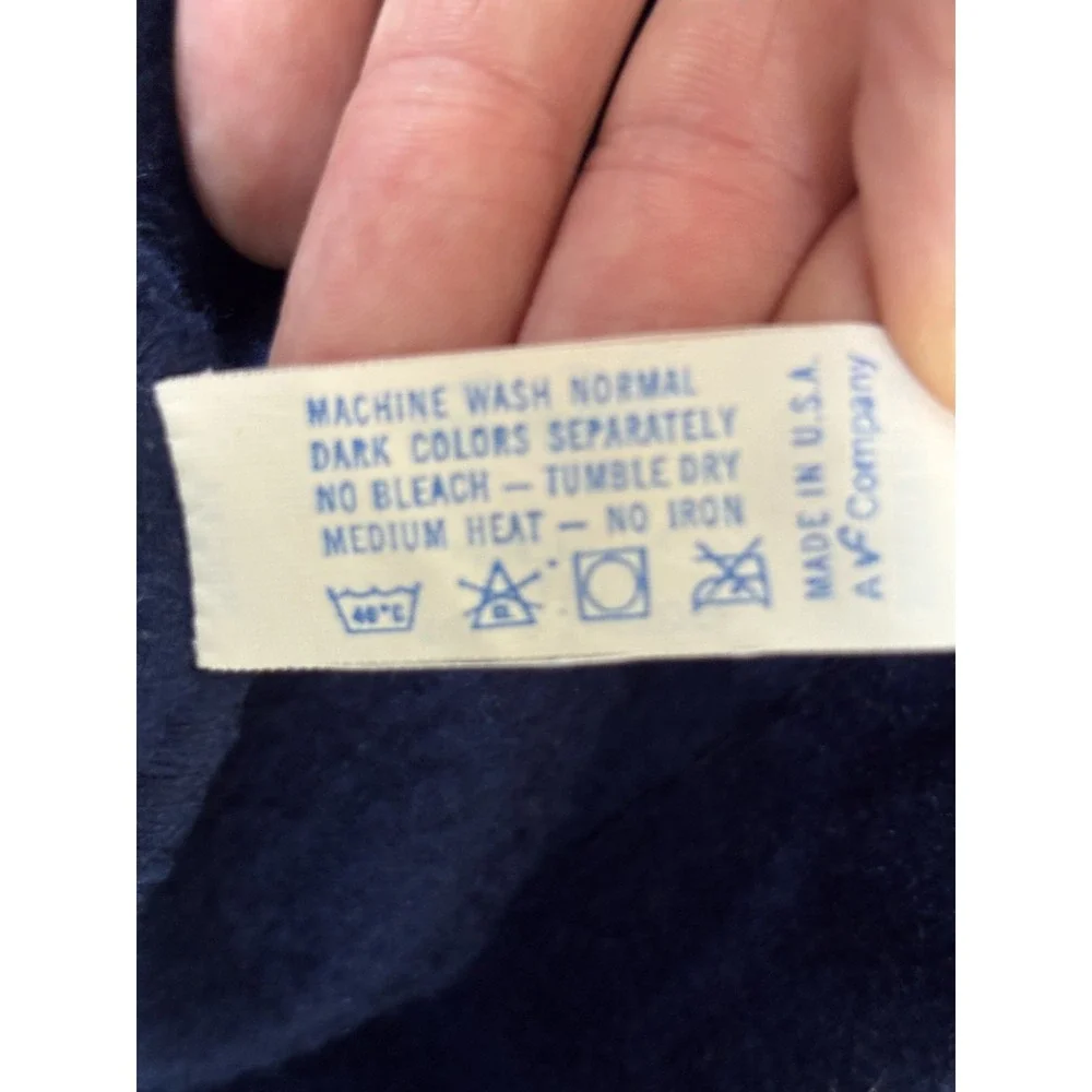 Vintage Vanity Fair Velour Robe Women's L Navy Blue Zip Housecoat‎ Cozy Lounge